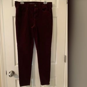 American Eagle Burgundy Corduroy Jeans